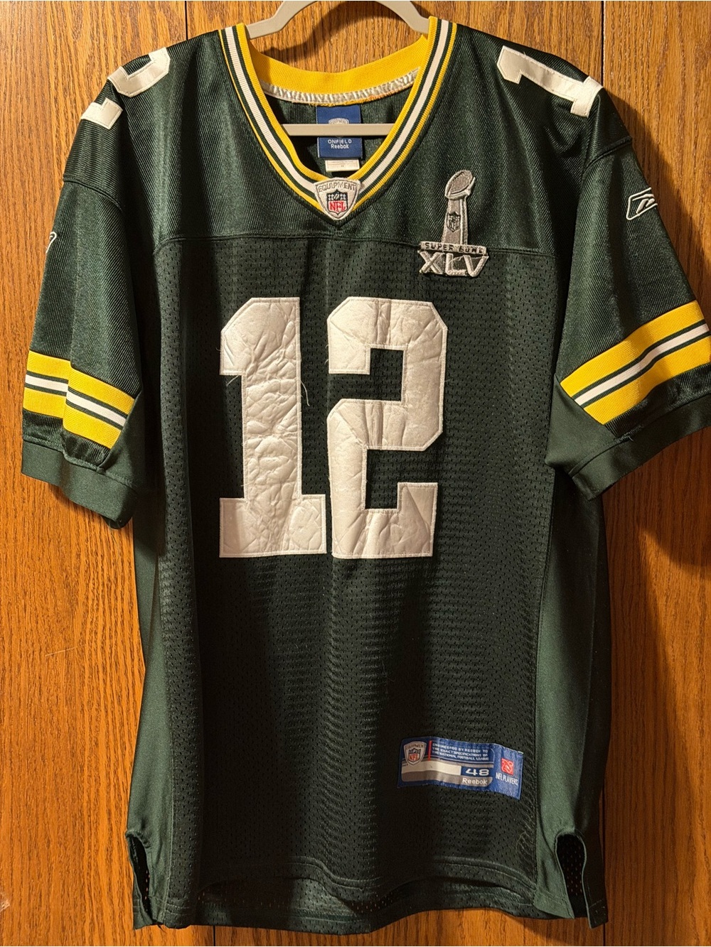 Green Bay Packers #12 NFL Football Jersey, Reebok, Men’s 48 (Large)